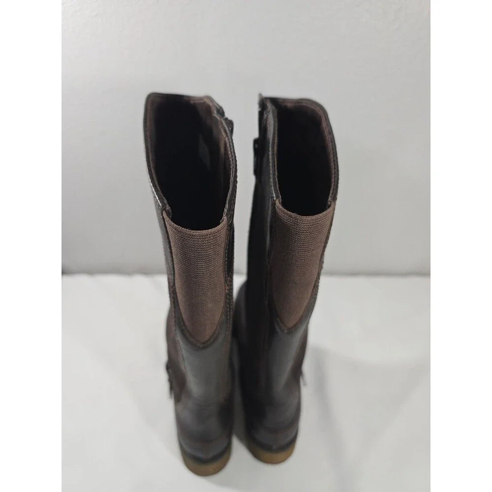 Timberland Earthkeeper Brown Suede Leather Zip Up Riding Tall Boots Sz 11 W